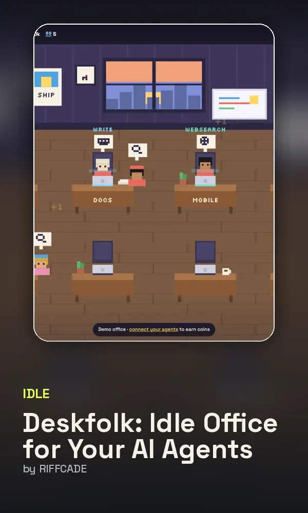 Deskfolk: Idle Office for Your AI Agents cover