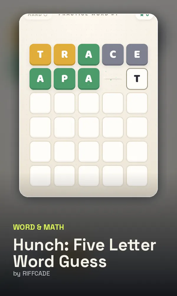 Hunch: Five Letter Word Guess cover