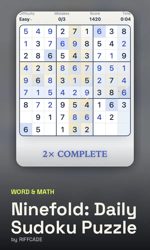 Ninefold: Daily Sudoku Puzzle cover